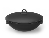 Казан чугунный 12 литров, Grillver (Россия, Балезино) с крышкой и ручками  